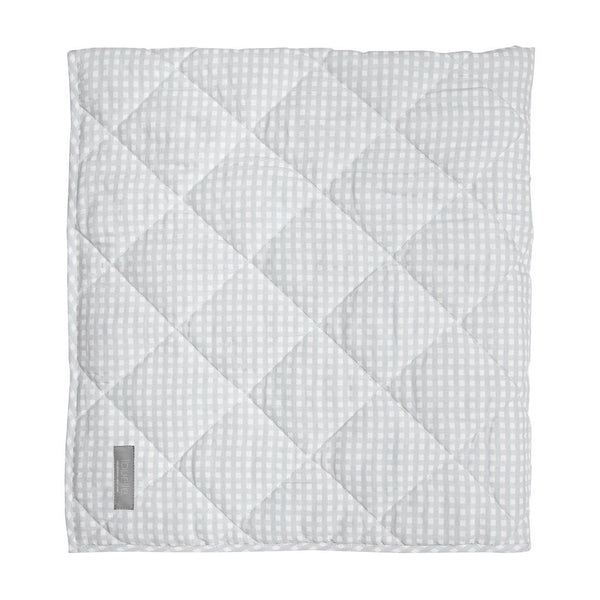 Play mat | grey gingham and white linen