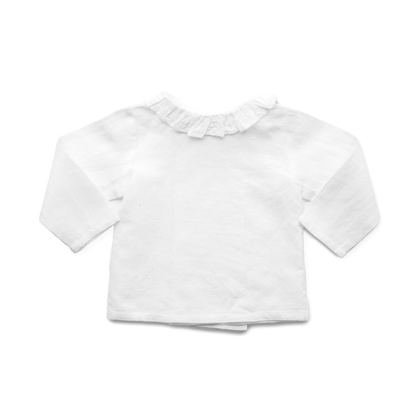 Double button blouse | white linen