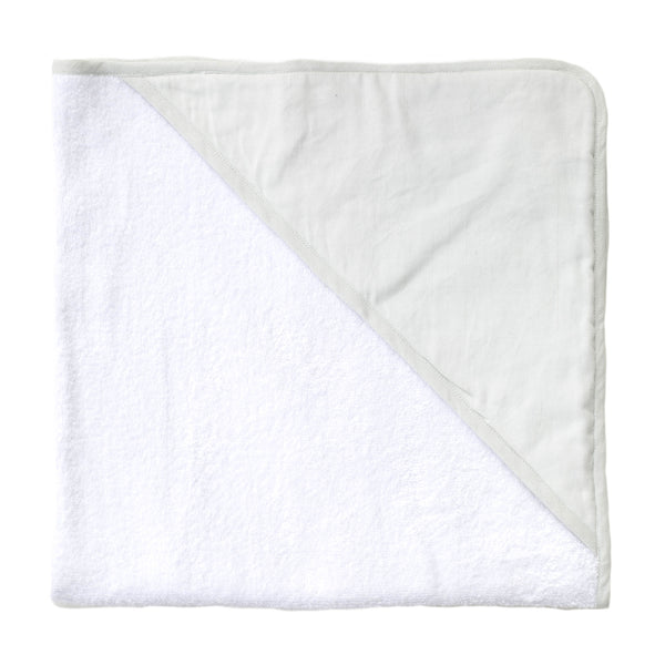 Hooded towel and wash glove | French grey linen