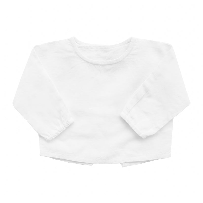 Easter monogram double button shirt | white linen