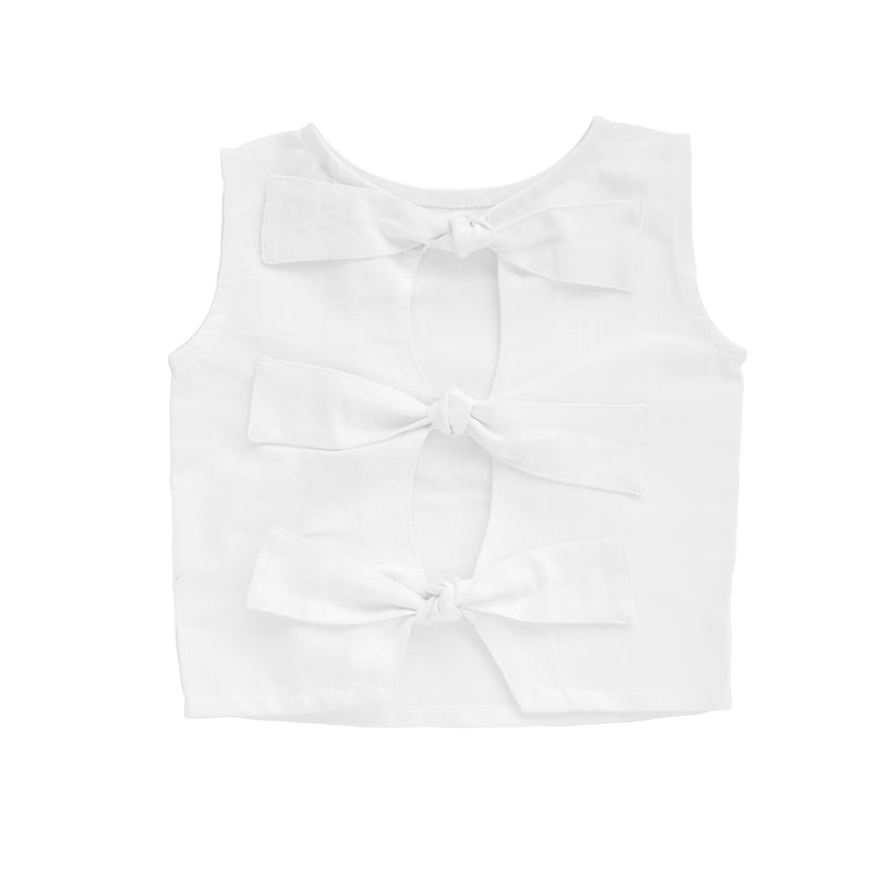 Summer bow blouse | white linen