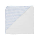Hooded towel and wash glove | pale blue gingham