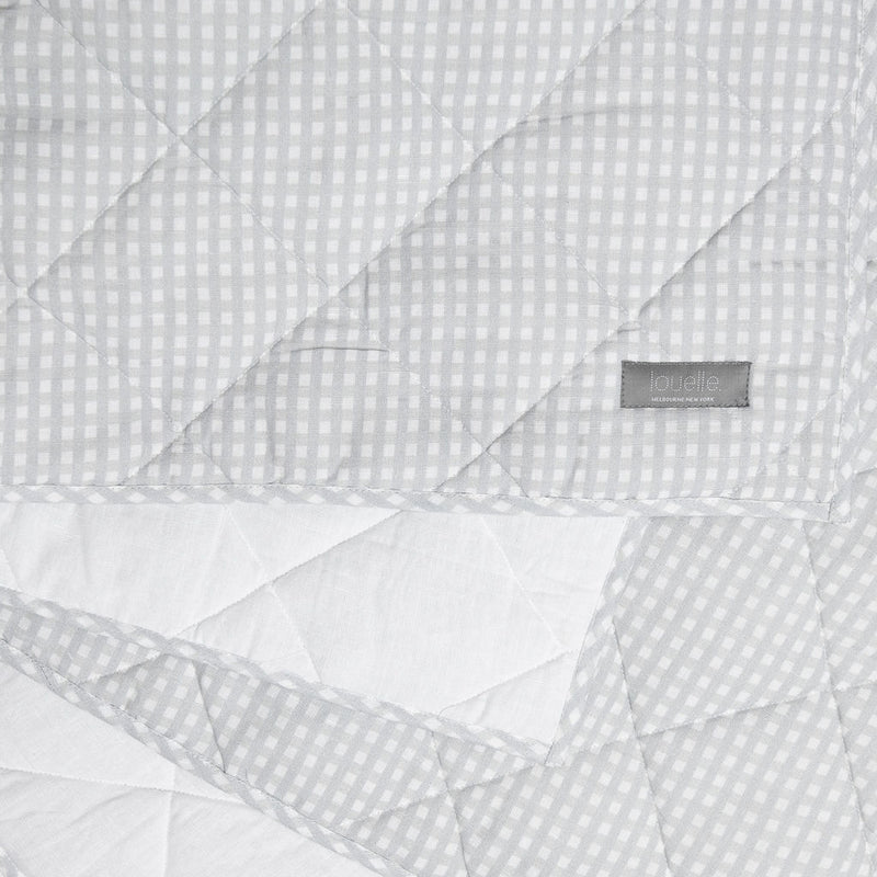 Play mat | grey gingham and white linen