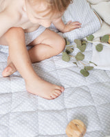 Play mat | grey gingham and white linen