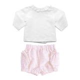 Girls short | dusty pink gingham