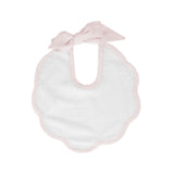 Scalloped bib | blossom pink linen