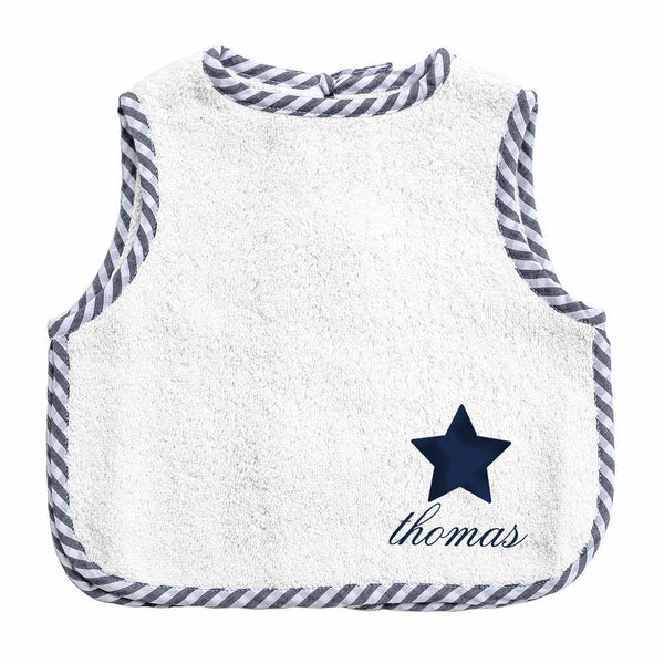 Monogrammed Apron bib | Harbor Island stripe