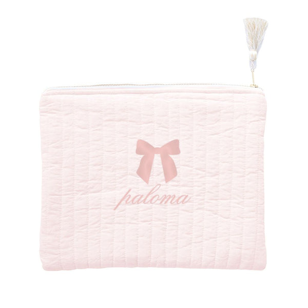 Monogrammed  Linen pouch | blossom pink