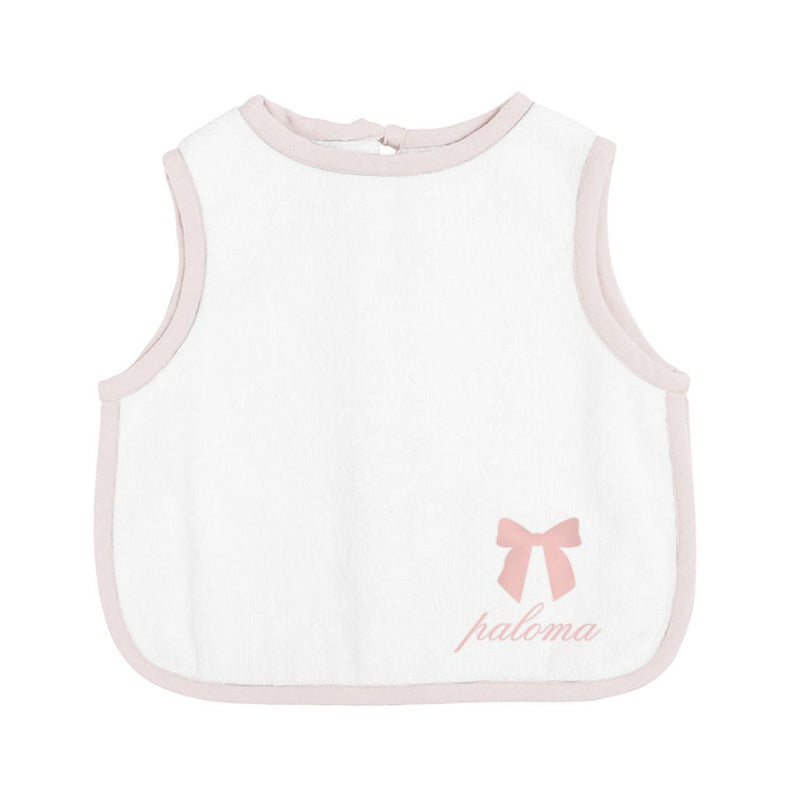 Monogrammed  Apron bib | blossom pink linen