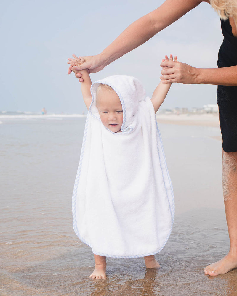 Terry poncho | pale blue gingham