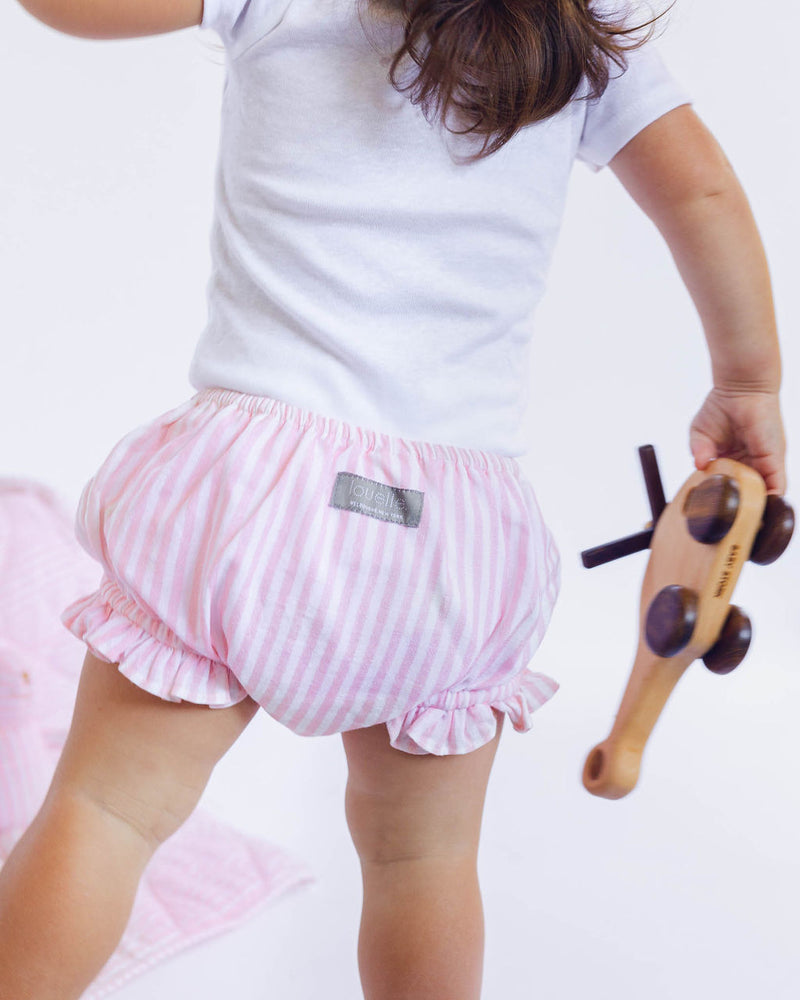 Gift set | double button blouse and palm beach pink stripe bloomer