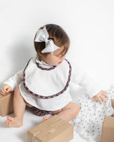 Gift Set Double Button Frill Blouse & Tartan Frill  Bloomer & Newborn Bib