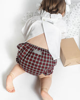 Gift Set Double Button Frill Blouse and Tartan Frill  Bloomer Holiday Set