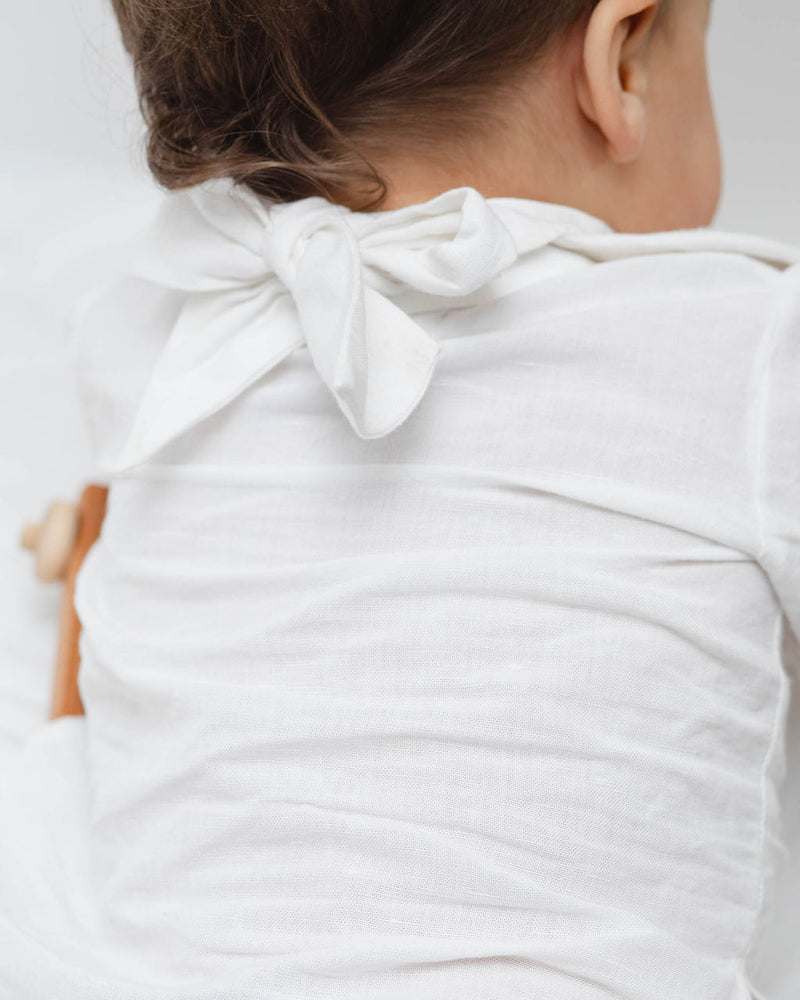 Newborn Bib | White Linen