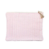 Linen Pouch| Palm Beach pink stripe linen